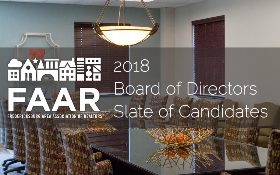 2018 Board of Directors Slate of Candidates Announced Fredericksburg