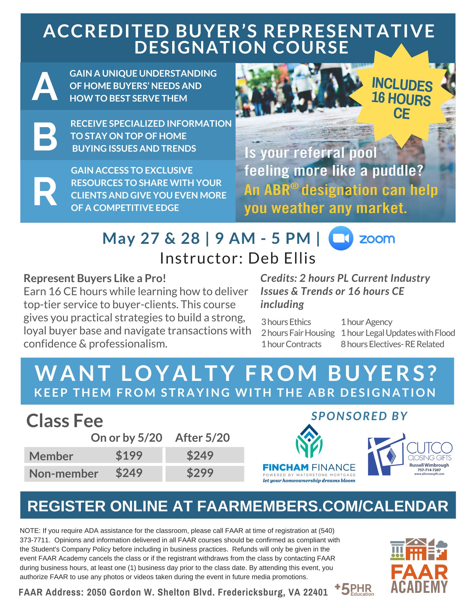5 27 2026 Accredited Buyers Representative ABR real estate class flyer